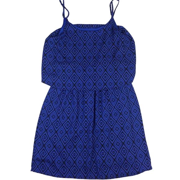 Blue Black Juniors Ikat Mini Sundress Small - Picture 3 of 3
